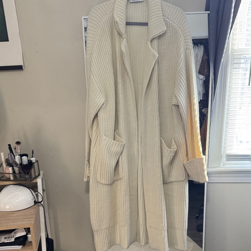 WeWoreWhat Cream Knit Cardigan